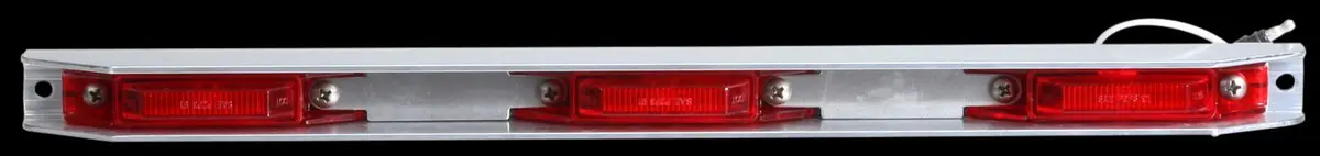 35 Series 1"X4" Red Identification Bar W/ 3 Light, 2 Screw Bracket Mount | Truck-Lite 35740R 1