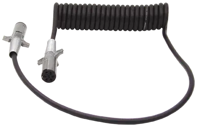 15 Ft Black Light Duty Powercoil With Die-Cast Plugs W/ Spring Guards | 7Etb522mg Tectran 1