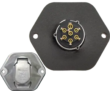 7-Way J560 Poly Bull Nose Socket With Large Mounting Plate | 670-7330 Tectran 1