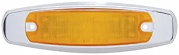 12 Led Rectangular Light (Clearance/Marker) With Chrome Bezel - Amber Led/Amber Lens | United Pacific 38134 1