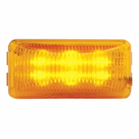 6 Led Rectangular Light (Clearance/Marker) - Amber Led/Amber Lens | United Pacific 38158B 1