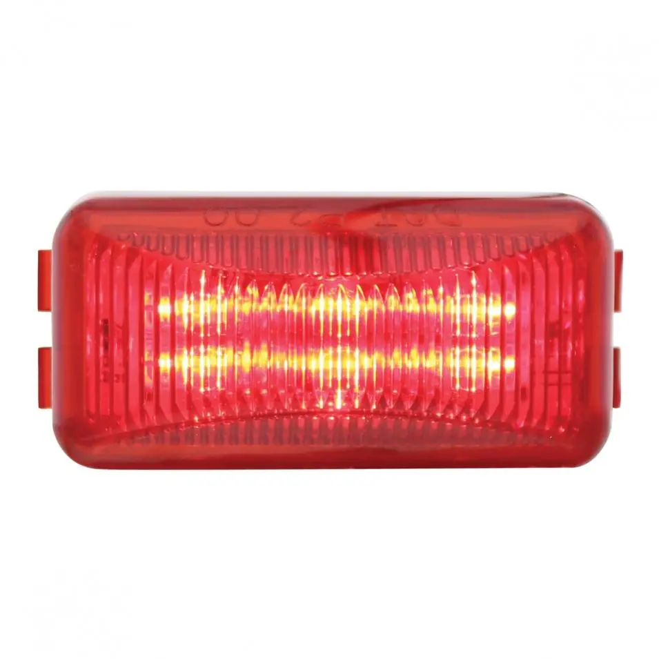 6 Led Rectangular Light (Clearance/Marker) - Red Led/Red Lens | United Pacific 38159B 1