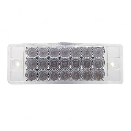 21 Led Rectangular Light (Clearance/Marker) - Amber Led/Clear Lens | United Pacific 38296 1
