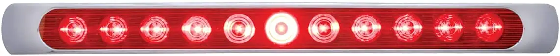 11 Led 17" Light Bar (Stop, Turn & Tail) With Chrome Bezel - Red Led/Clear Lens | United Pacific 39253 1