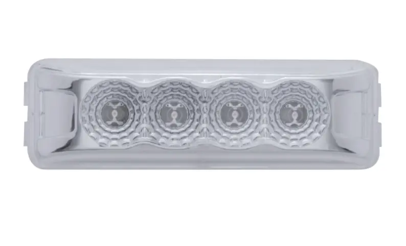 4 Led Reflector Rectangular Light (Clearance/Marker) - Amber Led/Clear Lens | United Pacific 39465 1