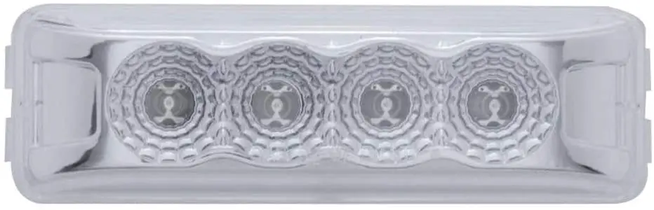 4 Led Reflector Rectangular Light (Clearance/Marker) - Red Led/Clear Lens | United Pacific 39466 1