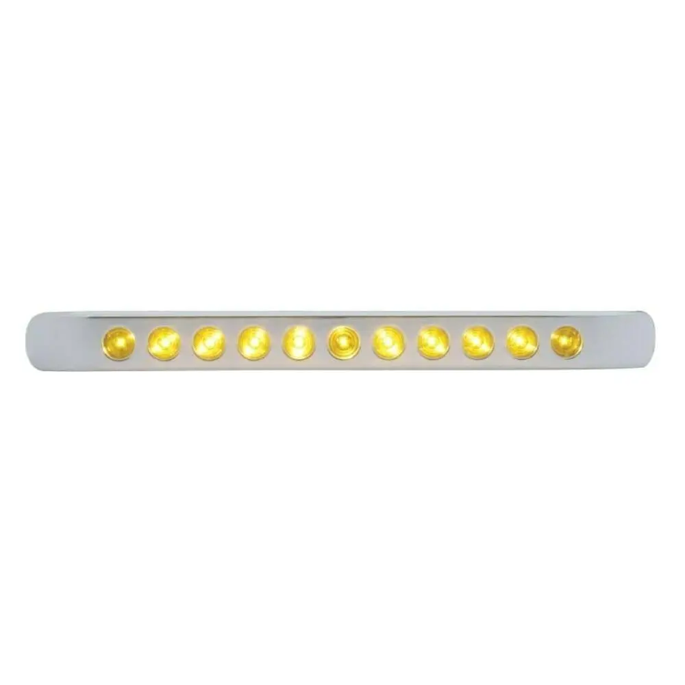 11 Led 17" Turn Signal Light Bar With Bezel - Amber Led/Amber Lens | United Pacific 39690 1