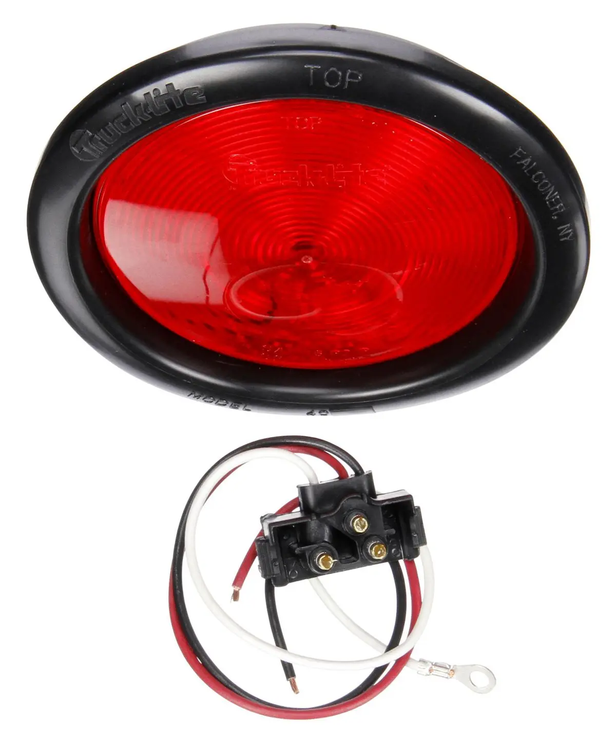 40 Series Red Incandescent 4" Round Stop/Turn/Tail Light Kit, Pl-3 & Grommet Mount | Truck-Lite 40002R 1