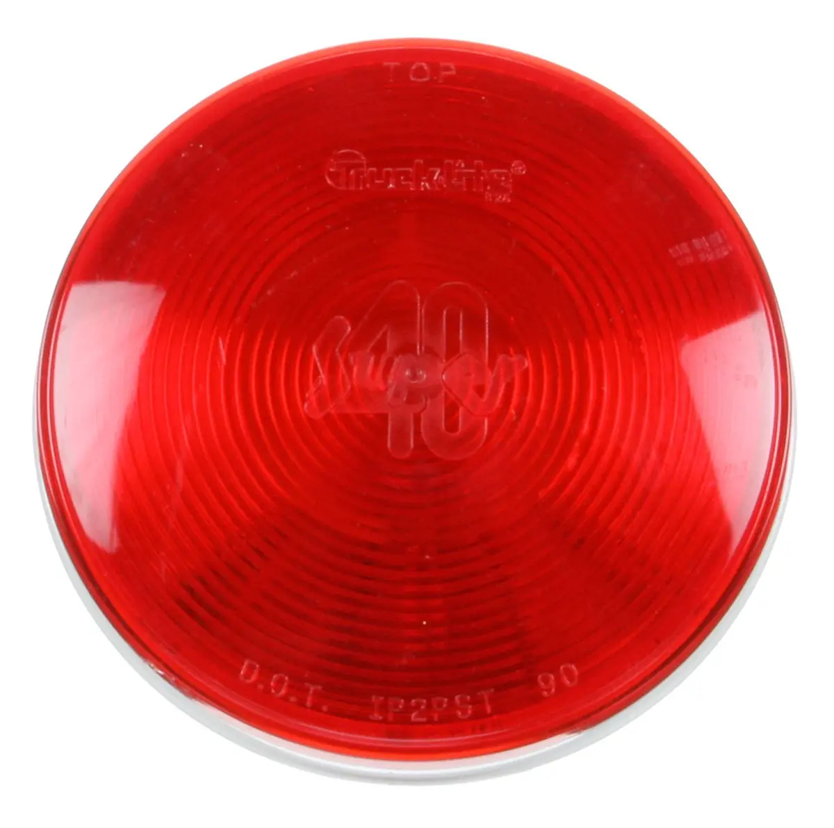 Super 40 Incandescent Red 4" Round Stop/Turn/Tail Light, Pl-3 Connection & Grommet Mount | Truck-Lite 40242R3 1