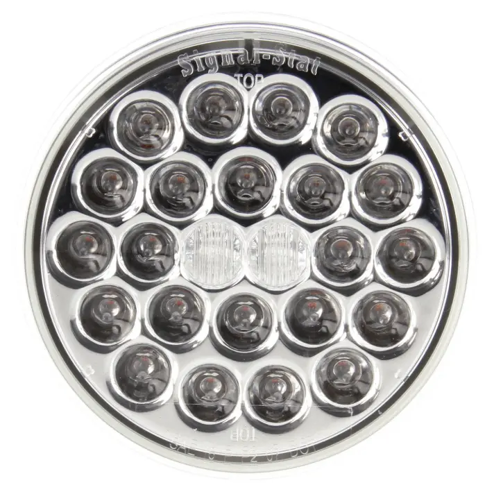 Super 60 Clear/Yellow 4" Round Front/Park/Turn Light, Pl-3 Connection & Grommet Mount | Truck-Lite 4051A 1