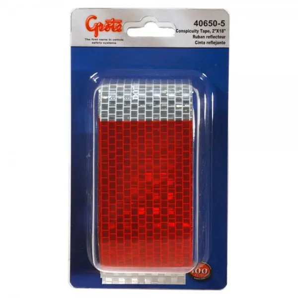 2" X 18" Conspicuity Tape Strips (Pack Of 5), Red And Silver | Grote 40650-5 1