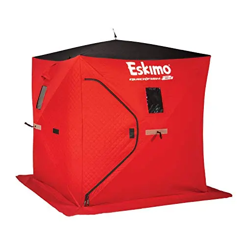 Eskimo 19151 Quickfish 2I Insulated Pop-Up Portable Hub-Style Ice Fishing Shelter, 25 Square Feet Of Fishable Area, 2 Person Shelter 1