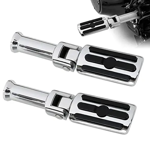 Wowtk Passenger Footpegs With Support Mounting Kit For Harley Davidson Softail 2018 2019 2020 2021 2022 Deluxe Fat Boy Heritage Sport Glide Softail Slim Street Bob Breakout Low Rider Models,Chrome 1