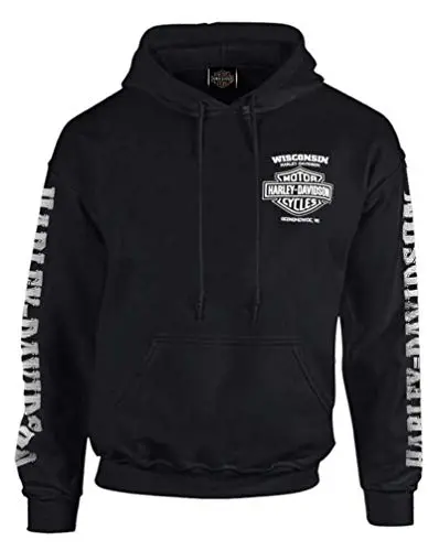 Harley-Davidson Men's Lightning Crest Pullover Hooded Sweatshirt, Black (M) 1