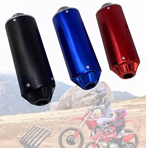 28Mm Blue Pit Bike Exhaust Muffler For Ssr Sdg Crf50 Xr50 Klx Ttr Ycf Coolster Thumpstar Lifan 50Cc 70Cc 90Cc 110Cc 125Cc Chinese Pit Trail Dirt Bike 2