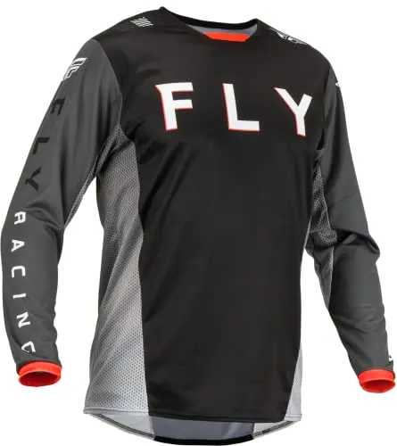Fly Racing 2023 Adult Kinetic Kore Jersey (Black/Grey, Large) 1