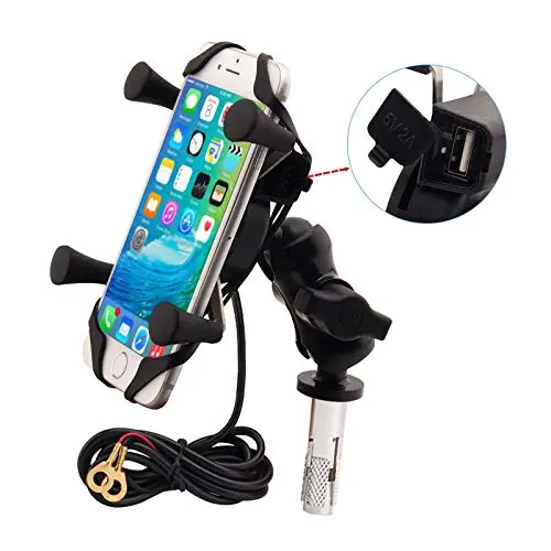 Motorcycles Phone Mount With Charger Grip Mobile Phone Holder Gps Navigation Bracket For Bmw S1000rr Suzuki Gsx 1300R Hayabusa Gsx-R 600 750 1000 Yamaha Yzf Kawasaki Ninja Honda Cbr New 1