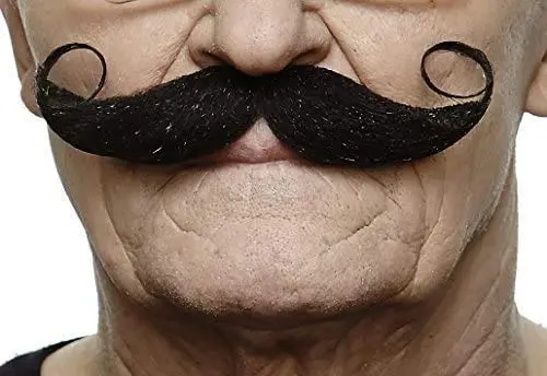 Mustaches Self Adhesive Fake Mustache, Novelty, Maestro False Facial Hair, Costume Accessory For Adults, Black Color 1