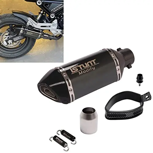 Yosayusa Motorcycle Slip On Exhaust Silencers Muffler Pipe 38Mm-51Mm For Honda Grom Dirt Bike Street Bike Scooter Exhaust With Removable Db Killer (310Mm) 1