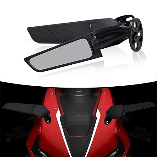 Motorcycle Rearview Mirrors, Adjustable Rotating Side Mirrors Fit For Honda Kawasaki Suzuki Yamaha Motorcycle Wing Mirror - Large 1