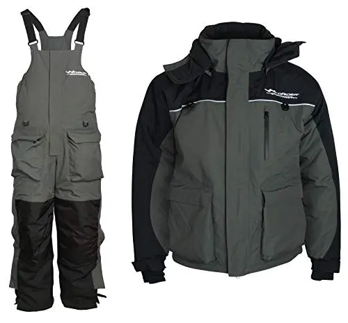 Windrider Ice Fishing Suit | Insulated Bibs And Jacket | Flotation | Tons Of Pockets | Adjustable Inseam | Reflective Piping | Waterproof Gear For Ice Fishing And Snowmobiling (Medium) 1