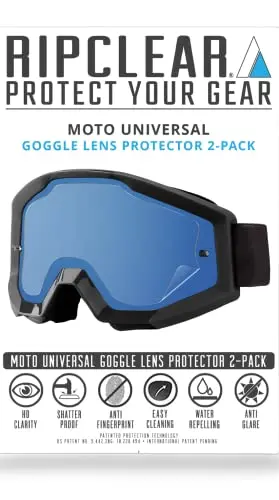 Ripclear Fly Racing Focus Lens Protector Tear Off Alternative (Fits All Fly Goggles) Reduce Waste Military Grade Dirt Bike/Atv/Moto Goggle Lens Protectors Crystal Clear 2-Pack 1