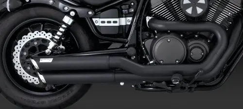 Vance & Hines Twin Slash Staggered Exhaust Black 48531 2