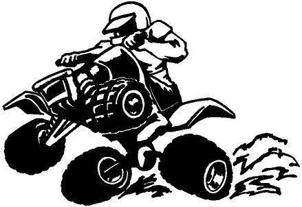 Black Vinyl Decal - Atv 4 Wheeler Ride Wheel Race Mud Fun Sticker Truck, Die Cut Decal Bumper Sticker For Windows, Cars, Trucks, Laptops, Etc. 1