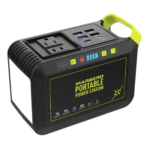 Marbero 88Wh Portable Power Station 24000Mah Camping Solar Generator(Solar Panel Not Included) Lithium Battery Power 110V/80W Ac, Dc, Usb Qc3.0, Led Flashlight For Cpap Home Camping Emergency Backup 1
