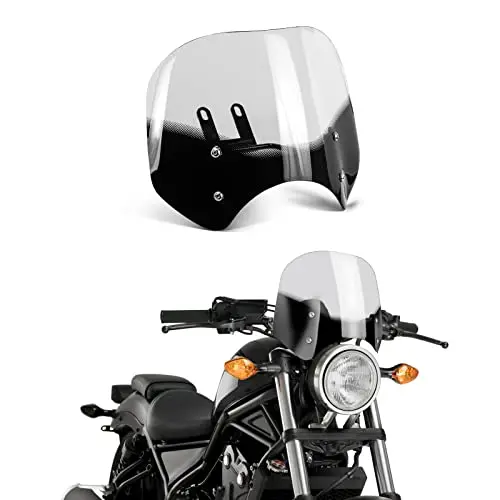 Junjumoto Windshied For Rebel 300 Rebel 500 Windscreen Windshield Protector Fit For Cmx 300 Rebel Cmx 500 Rebel 2017 2018 2019 2020 2021 2022 (Clear) 1
