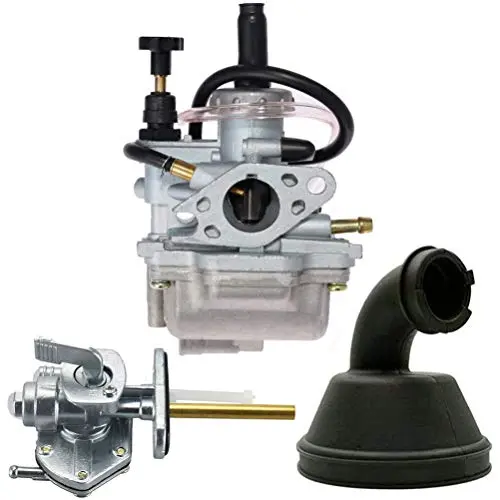 Lt80 Carburetor With Fuel Switch Valve Petcock Intake Manifold For Suzuki Lt 80 Quadsport Atv Carb, Replace 13200-40B10 13881-40B00 By Topemai 1