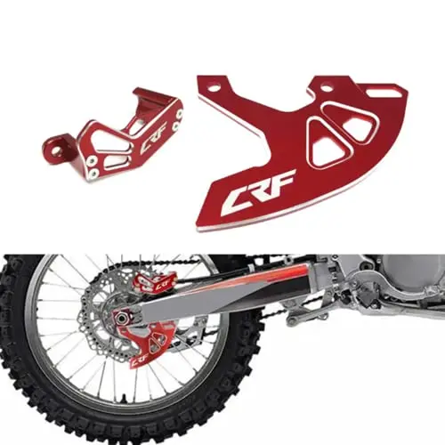 Dirt Bike Rear Brake Disc Guard & Dirt Bike Caliper Guard Compatible With Crf 250R 2004-2017,Crf 250X 2004-2017,Crf 450R 2002-2017,Crf 450X 2005-2017,Crf 450Rx 2017 1