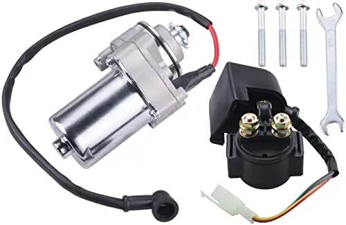 Jingke 12 Teeth Starter Motor Starter Relay Solenoid For Tao Tao 125Cc 110Cc-50Cc Atv Coolster Motor Four 4 Wheeler Chinese Pit Dirt Bike 4 Wheelers Go Karts Dune Buggy Sandrail Quad Ssr Roketa 1