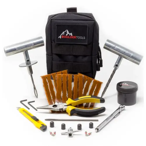 Boulder Tools - Compact Tire Repair Kit With Molle Storage Pouch. Heavy Duty Universal Tire Plug Kit, Easily Stores Inside Your Utv, Atv, Truck, Motorcycle, Overlanding Gear Or Rv 1