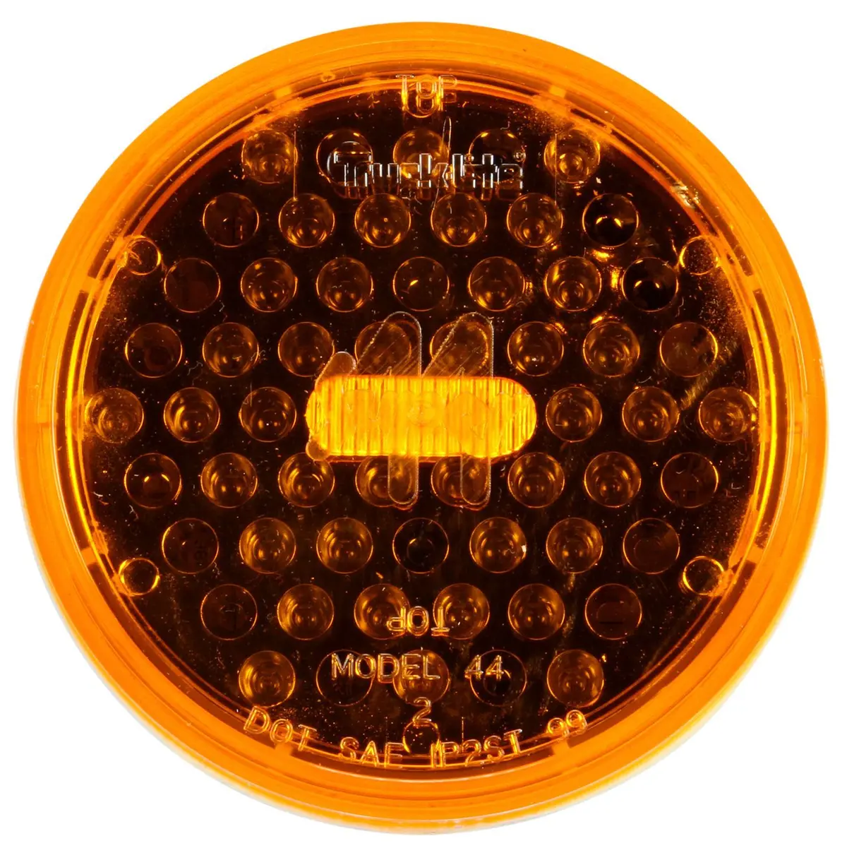 Super 44 Yellow Led 4" Round Strobe Lamp, Fit 'N Forget S.S. & Grommet Mount | Truck-Lite 44212Y 1