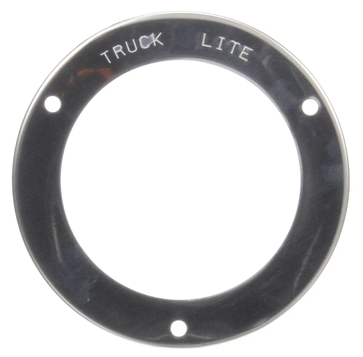 Silver Stainless Steel Flange Cover For 4" Round Shape Lights, 3 Screw Bracket Mount | Truck-Lite 44705 1