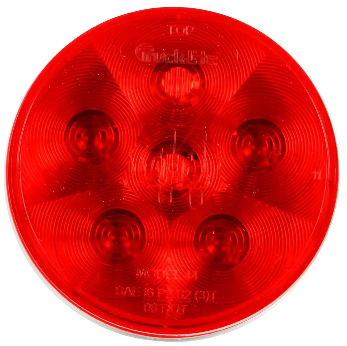 Super 44 Red Led 4" Round Stop/Turn/Tail Light, Fit 'N Forget S.S. & Grommet Mount | Truck-Lite 44982R 1