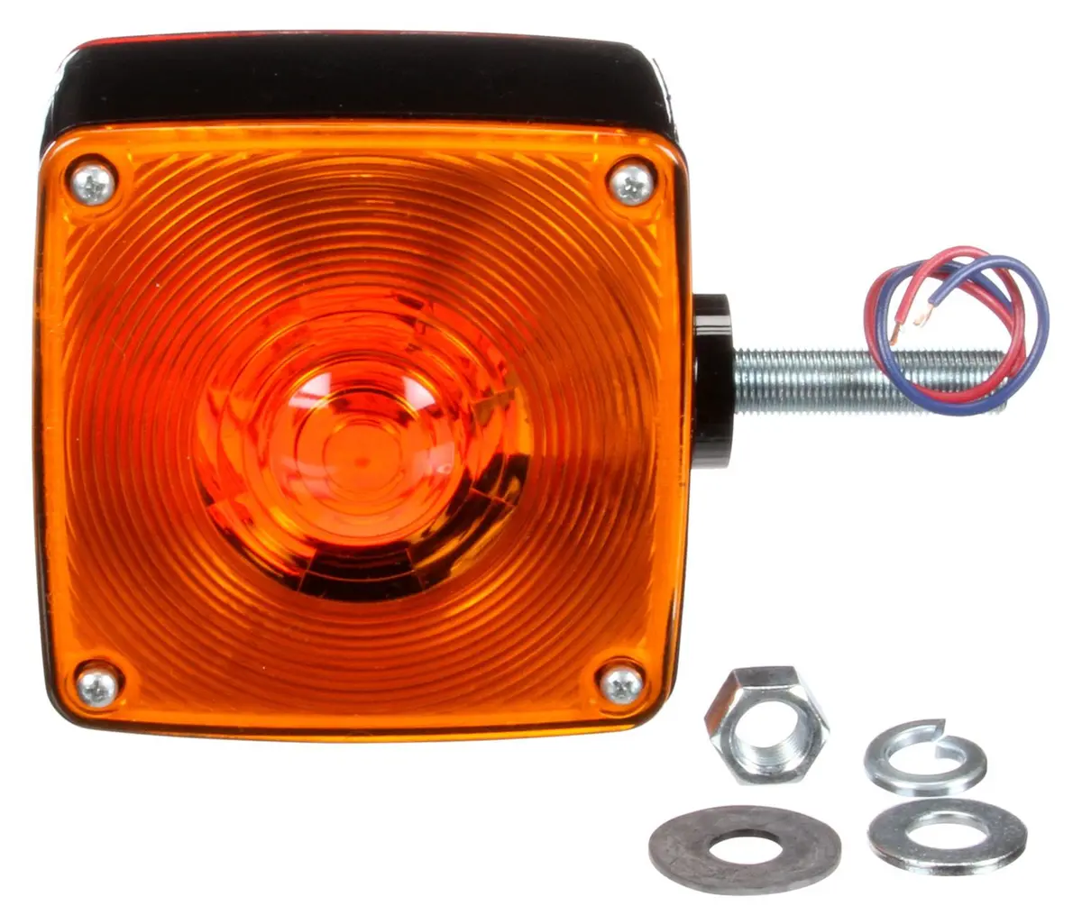 Signal-Stat Red/Yellow Incandescent Square Side Marker Pedestal Light, 1 Stud Mount | Truck-Lite 4800 1