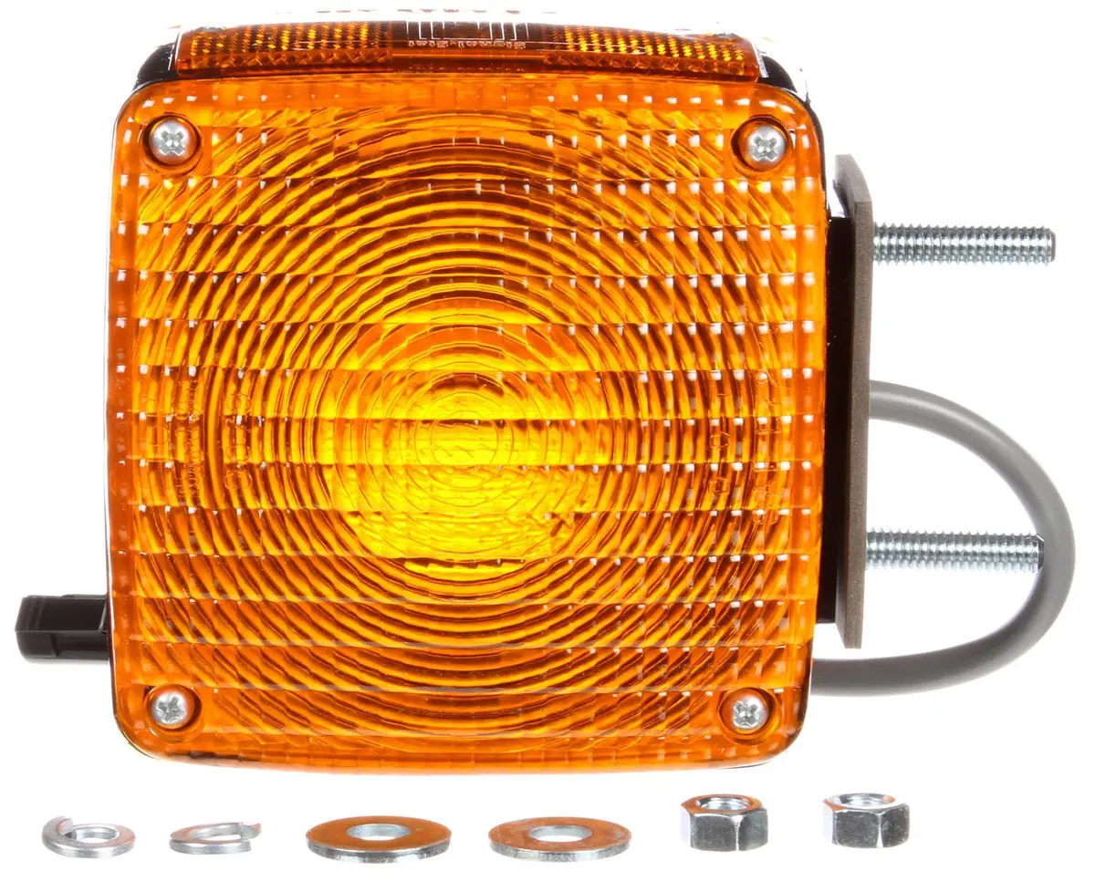 Signal-Stat Yellow Incandescent 4" Square Pedestal Light For Vertical Mount, 2 Stud | Truck-Lite 4805Aay115 1