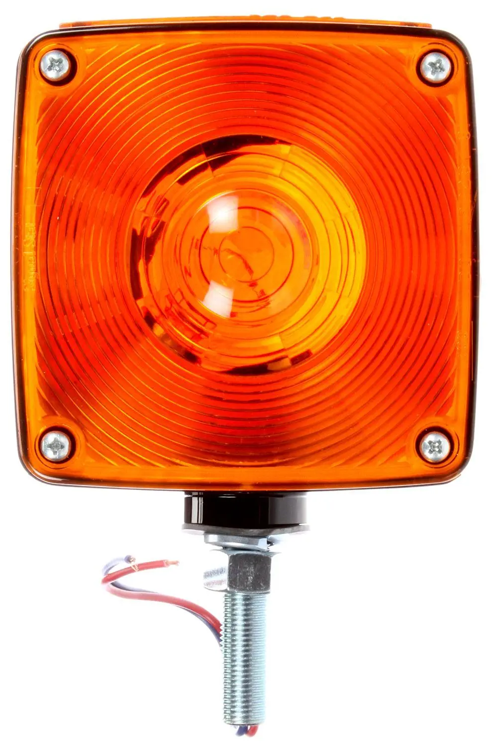 Signal-Stat Red/Yellow Incandescent 4" Square Pedestal Light For Horizontal Mount, 1 Stud Mount | Truck-Lite 4810 1