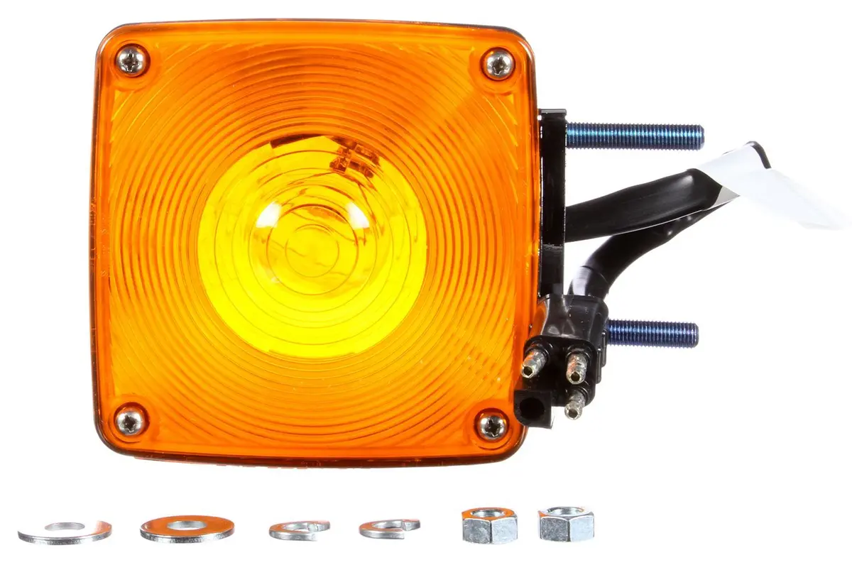 Signal-Stat Yellow Incandescent 4" Square Pedestal Light For Vertical Mount, 1 Stud | Truck-Lite 4874Ay101 1