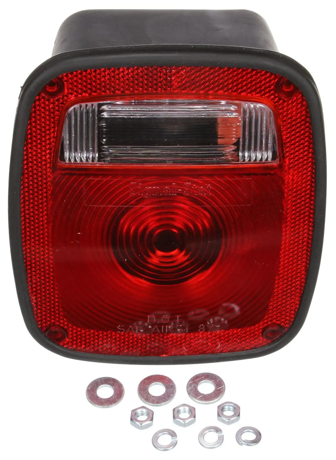 Signal-Stat Red/Clear Incandescent Combination Box Light, 3 Stud Mount | Truck-Lite 5014 1