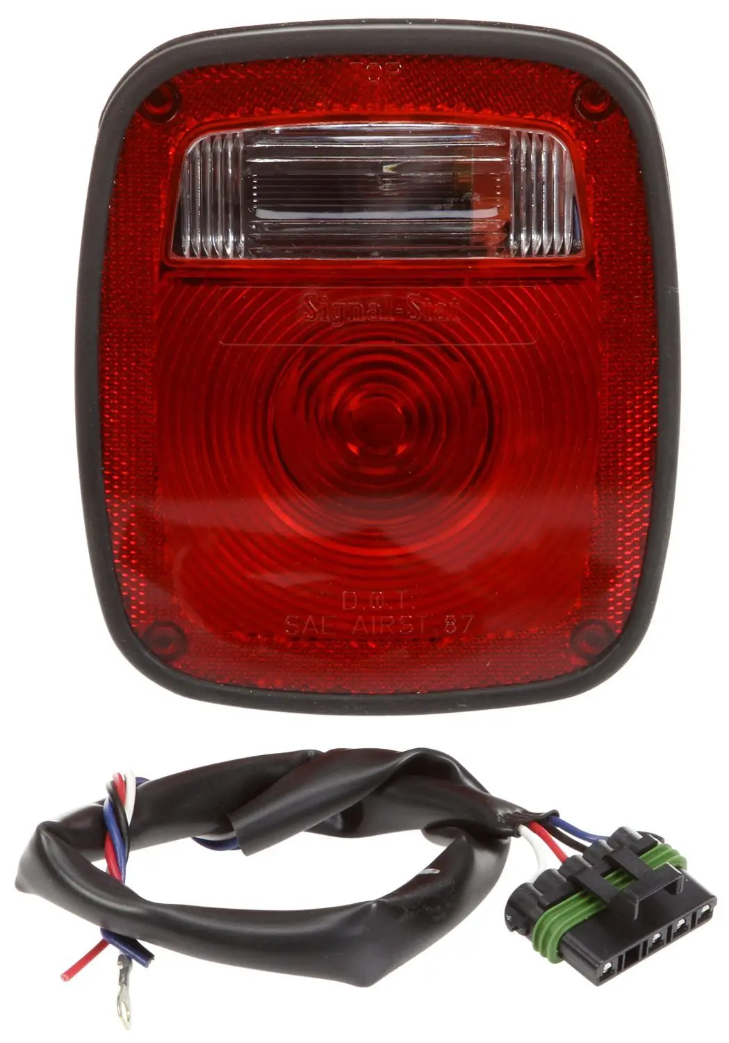 Signal-Stat Red/Clear Incandescent Combination Box Light, 3 Stud Mount | Truck-Lite 5014K 1
