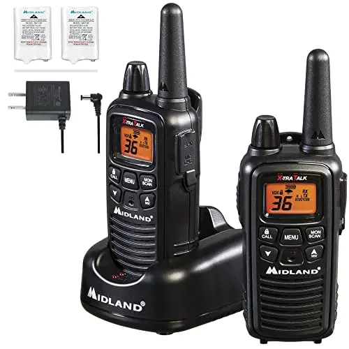 Midland - Lxt600vp3, 36 Channel Frs Two-Way Radio - Up To 30 Mile Range Walkie Talkie, 121 Privacy Codes, Noaa Weather Scan + Alert (Pair Pack) (Black) 1