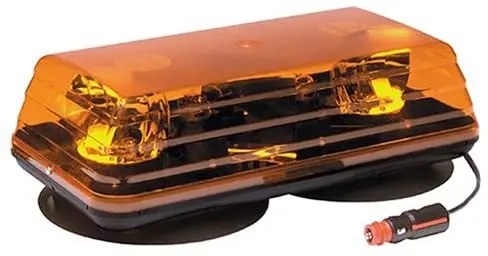 Universal 15" Amber Rotating Mini Light Bar, Low Profile W/ Vacuum Magnet | Ecco 5135A-Vm 1