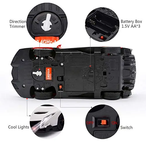 Guokai Remote Control Rc Cars Racing Car 1:18 Licensed Toy Rc Car Compatible With Lamborghini Veneno Model Vehicle For Boys 6,7,8 Years Old, White 2