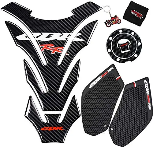 Revsostar Real Carbon Look, Protector Pad, Tank Pad Decal Stickers, Tank Side Traction Pad, Fuel Gas Tank Cap,Anti Slip Sticker, Traction Side, Fuel Knee Grip Decal For Cbr 600Rr 2003-2006 1