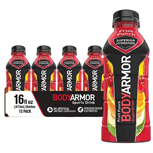Bodyarmor Sports Drink Sports Beverage, Fruit Punch, Natural Flavors With Vitamins, Potassium-Packed Electrolytes, Perfect For Athletes, 16 Fl Oz (Pack Of 12) 1