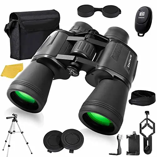 12X50 Hd Full Size Binoculars For Adults With Photography Kit - Smartphone Adapter Universal Tripod Carrying Bag & Strap For Bird Watching Hunting Stargazing Sporting & Sightseeing 1