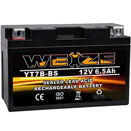 Weize Yt7b-Bs Battery High Performance - Maintenance Free - Sealed Agm Motorcycle Battery Yt7b Bs For Yamaha Atv 1